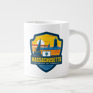 Taza De Café Gigante Orgullo del Estado   Massachusetts