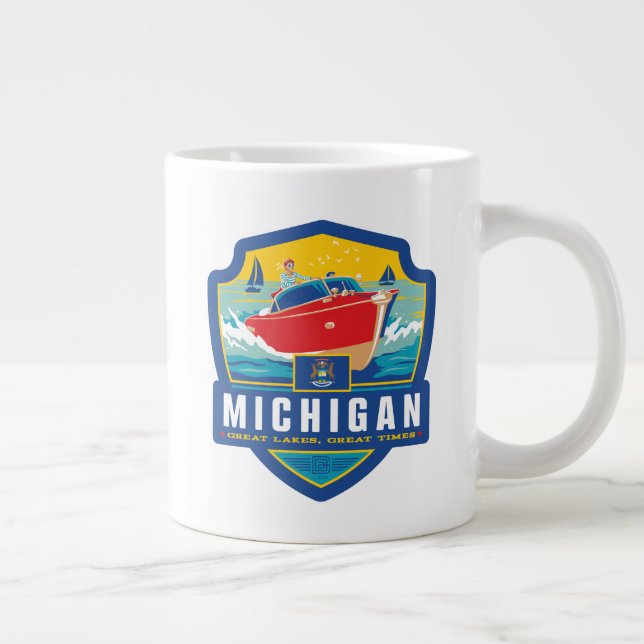 Taza De Café Gigante Orgullo del Estado | Michigan (Derecha)