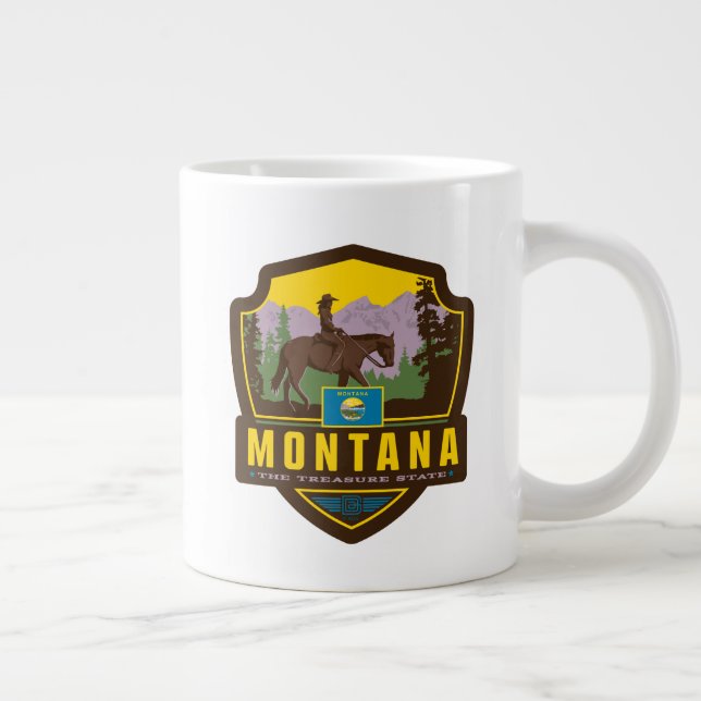 Taza De Café Gigante Orgullo del Estado | Montana (Derecha)