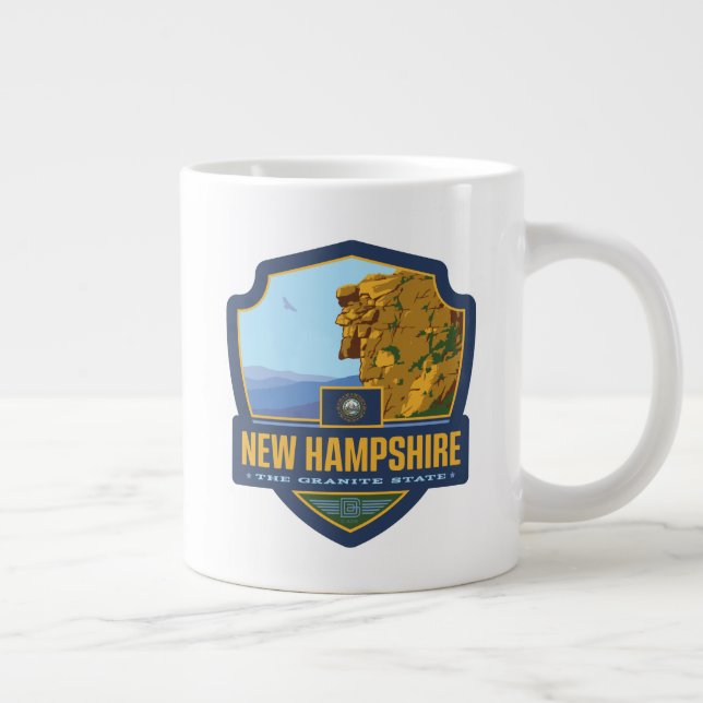 Taza De Café Gigante Orgullo del Estado | Nuevo Hampshire (Derecha)