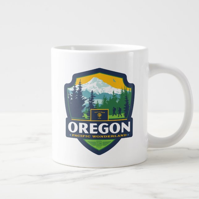 Taza De Café Gigante Orgullo del Estado | Oregón (Derecha)