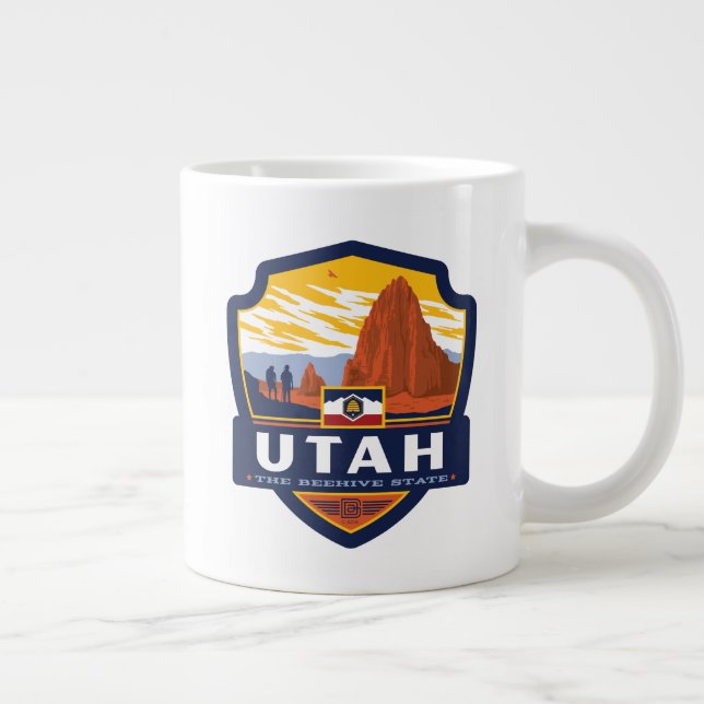 Taza De Café Gigante Orgullo del Estado | Utah (Derecha)