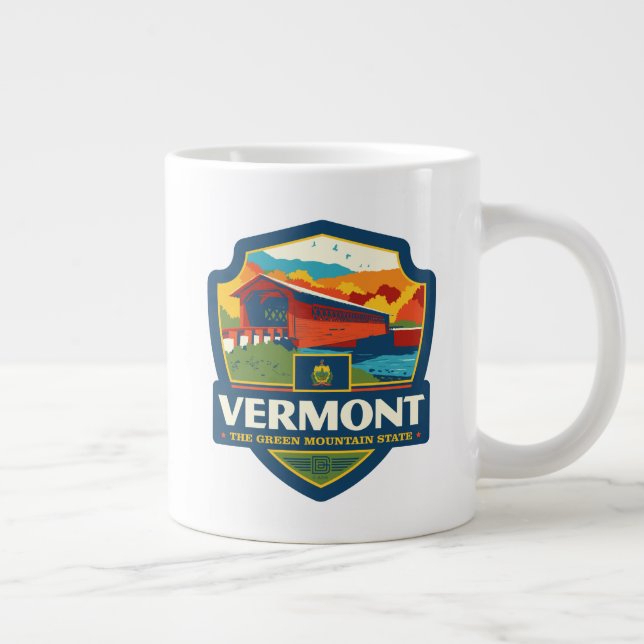 Taza De Café Gigante Orgullo del Estado | Vermont (Derecha)