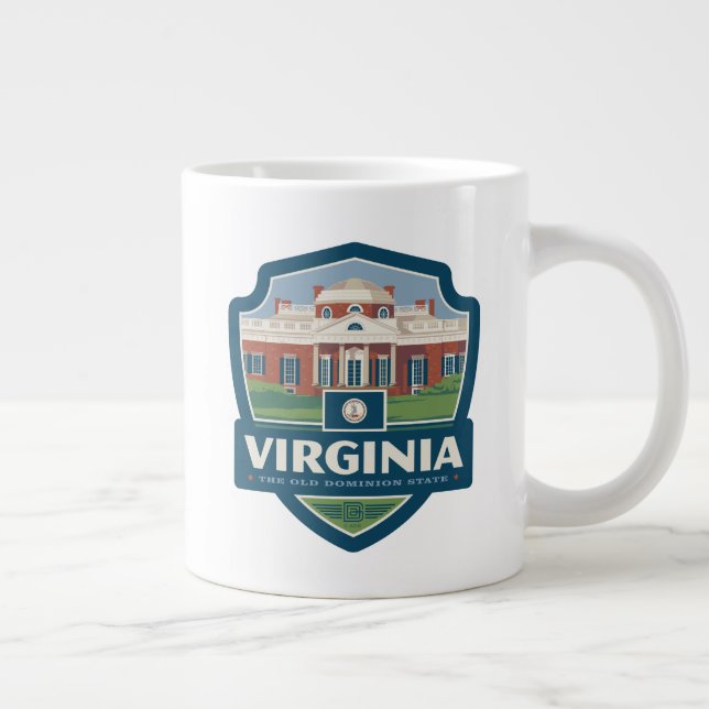 Taza De Café Gigante Orgullo del Estado | Virginia (Derecha)