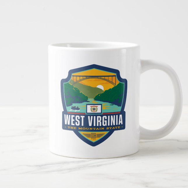 Taza De Café Gigante Orgullo del Estado | Virginia Occidental (Derecha)