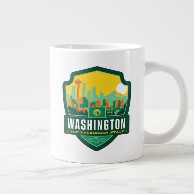 Taza De Café Gigante Orgullo del Estado | Washington (Derecha)