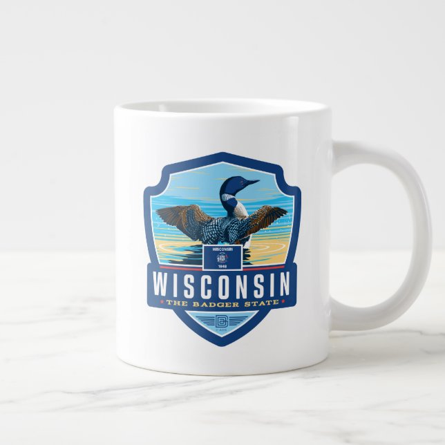 Taza De Café Gigante Orgullo del Estado | Wisconsin (Derecha)