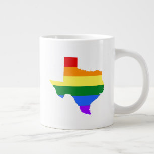 Taza De Café Gigante Orgullo gay Arcoiris de Texas