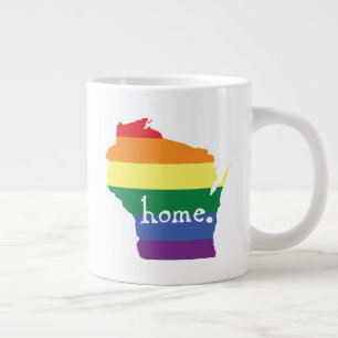 Taza De Café Gigante Orgullo gay de Wisconsin  Mapa del hogar