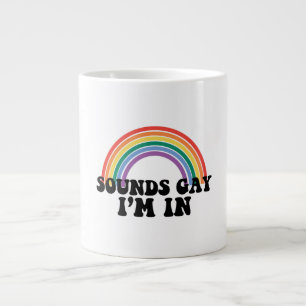 Taza De Café Gigante Orgullo Gay LGBT Arcoíris Suena Gay Estoy Dentro 