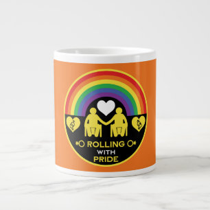 Taza De Café Gigante Orgullo LGBTQ Gay de Discapacidad en silla de rued