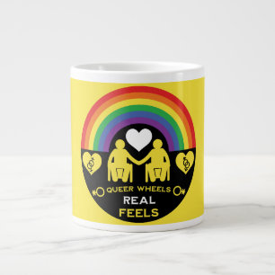 Taza De Café Gigante Orgullo LGBTQ Gay de Discapacidad en silla de rued