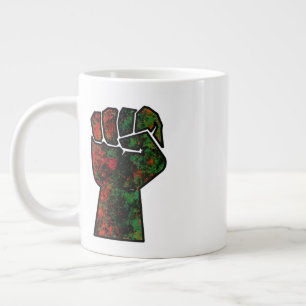 Taza De Café Gigante orgullo negro bandera panafricana roja verde puño 