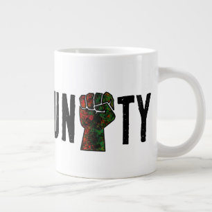 Taza De Café Gigante orgullo negro bandera panafricana roja verde puño