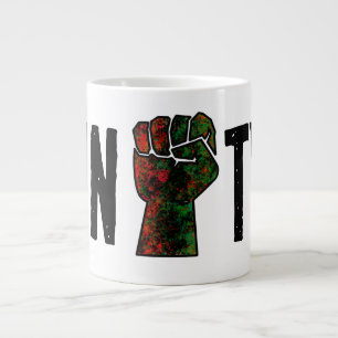 Taza De Café Gigante orgullo negro bandera panafricana roja verde puño