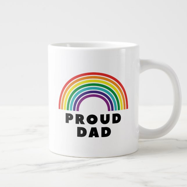 Taza De Café Gigante Orgulloso padre arcoiris (Derecha)