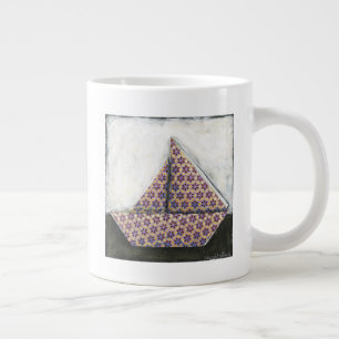 Taza De Café Gigante Origami Sailboat en papel de diseño estrella