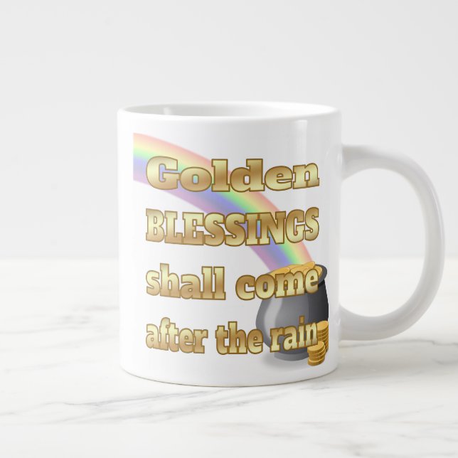 Taza De Café Gigante Oro al final del arcoiris (Derecha)