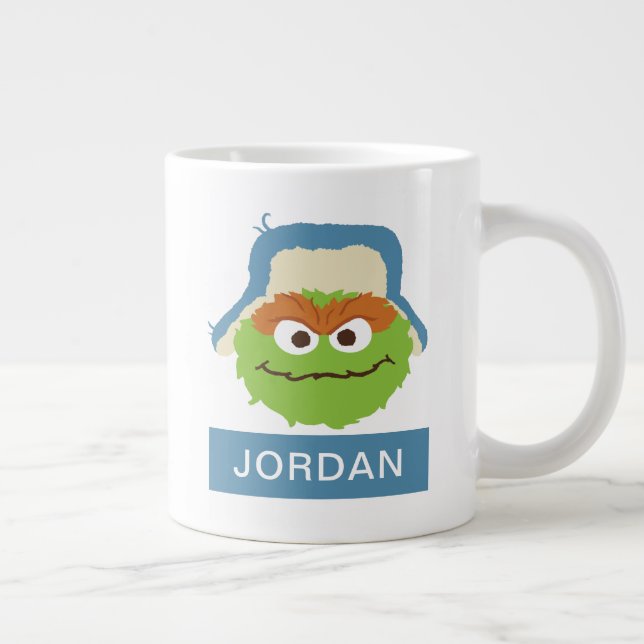 Taza De Café Gigante Oscar el rostro de Grouch Woodland | Añadir su nom (Derecha)