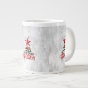 Taza De Café Gigante Oso de bandera de la República de California en de
