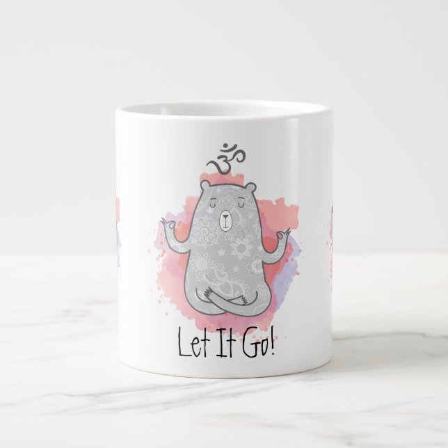 Taza De Café Gigante Oso De Yoga Que Se Vaya (Frente)