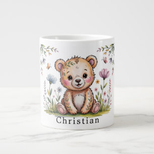 Taza De Café Gigante Oso floral Podemos esperar anticipadamente regalo 