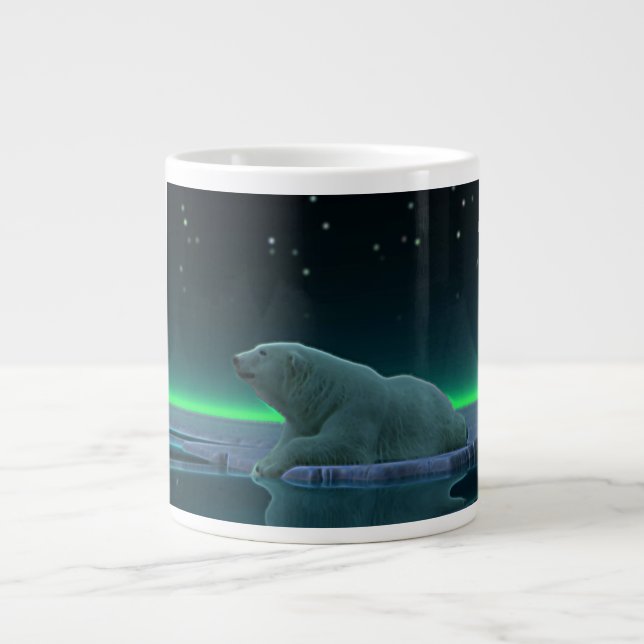 Taza De Café Gigante Oso polar del borde del hielo (Frente)