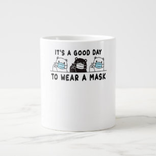Taza De Café Gigante Oso Polar Oso Negro Con Máscara De Cara Cute Fundi