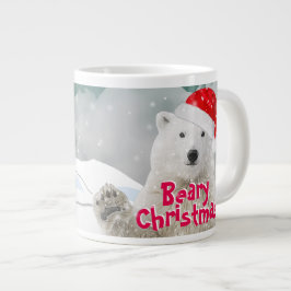 Taza De Café Gigante Oso Polar Santa | Jumbo Mug de Navidades bearios