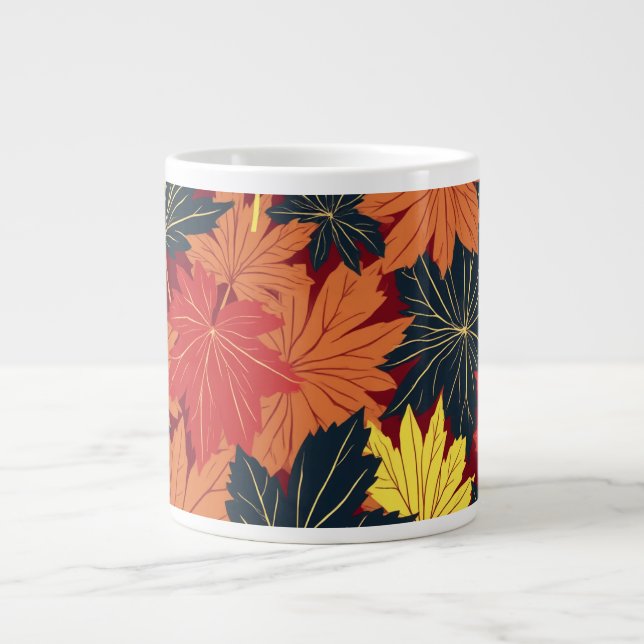 Taza De Café Gigante Otoño deja un café gigante (Frente)