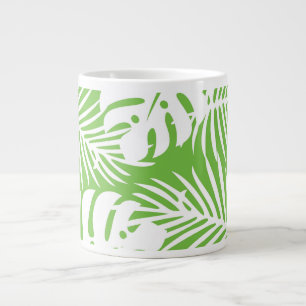 Taza De Café Gigante Otoño tropical, patrones de hojas de verano