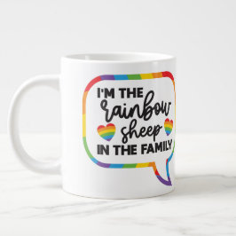 Taza De Café Gigante Oveja arcoiris grande