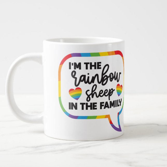 Taza De Café Gigante Oveja arcoiris grande (Izquierda)