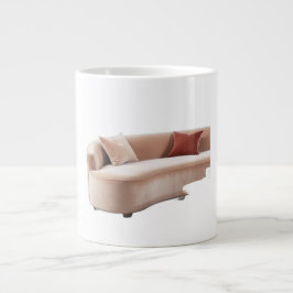 Taza De Café Gigante Oversized Curved Velvet Sofa Plush Luxury and Soft