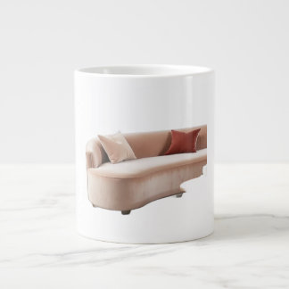 Taza De Café Gigante Oversized Curved Velvet Sofa Plush Luxury and Soft