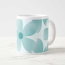 Taza De Café Gigante Padrão floral verde.