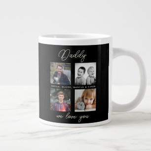 Taza De Café Gigante Padre con hijos Familia Papá 4 Foto Collage