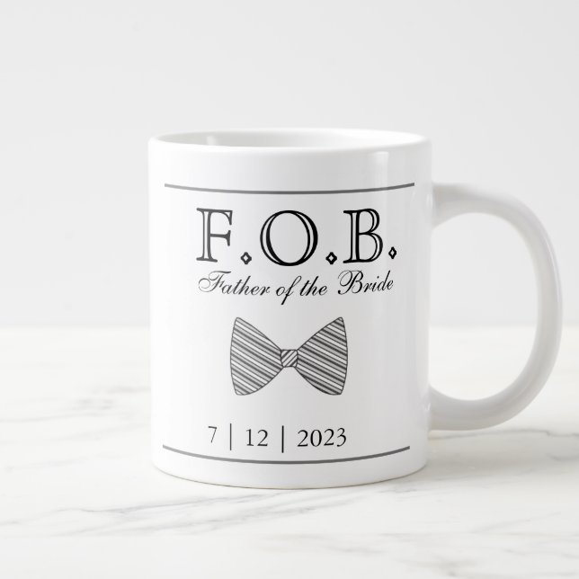 Taza De Café Gigante Padre de la novia Boda Fecha Keepsake (Derecha)
