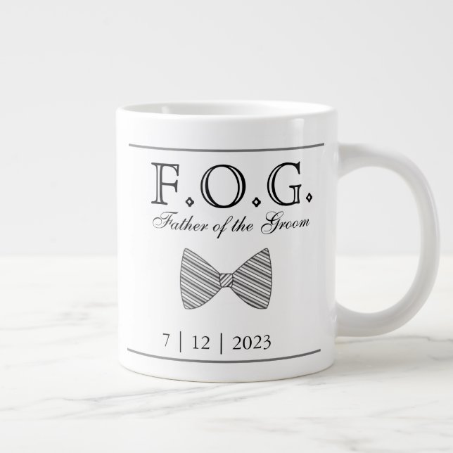 Taza De Café Gigante Padre del Boda de Groom Fecha Keepsake (Derecha)