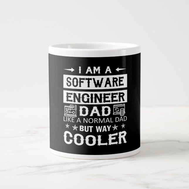Taza De Café Gigante Padre ingeniero de software (Frente)