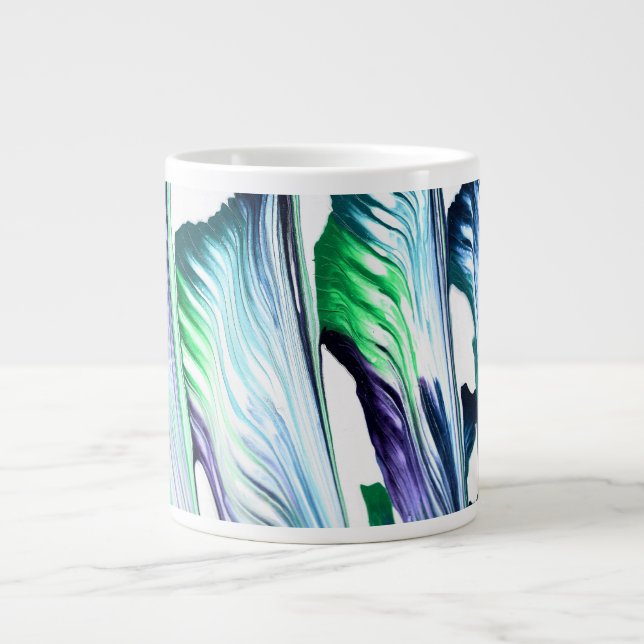 Taza De Café Gigante Pain Remover 1 Purple Green Abstract Drink Mug (Frente)