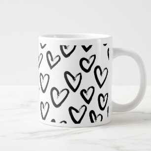 Taza De Café Gigante Paint Stroke Heart Pattern