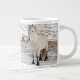 Taza De Café Gigante Paisaje con caballos islandeses