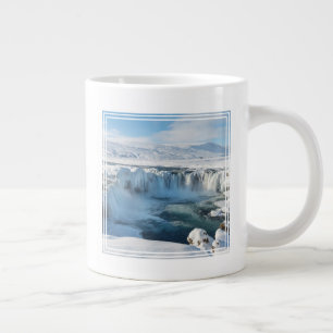 Taza De Café Gigante Paisaje de la cascada Godafoss