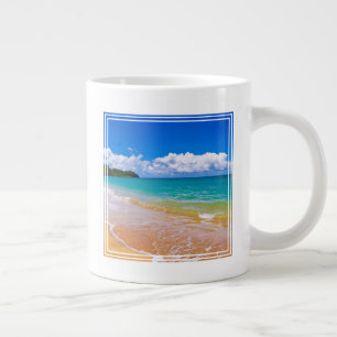 Taza De Café Gigante Paisaje marino a lo largo de la bahía de Hanalei