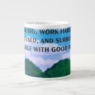 Taza De Café Gigante Paisaje motivacional 'Sueña en grande, trabaja dur