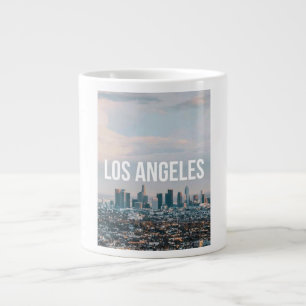 Taza De Café Gigante Paisaje urbano retro de Los Ángeles Estética Ciuda