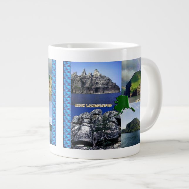 Taza De Café Gigante Paisajes rocosos del poblado de Alaska (Derecha)