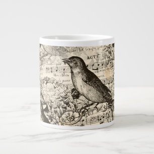 Taza De Café Gigante pájaros de la música victoriana