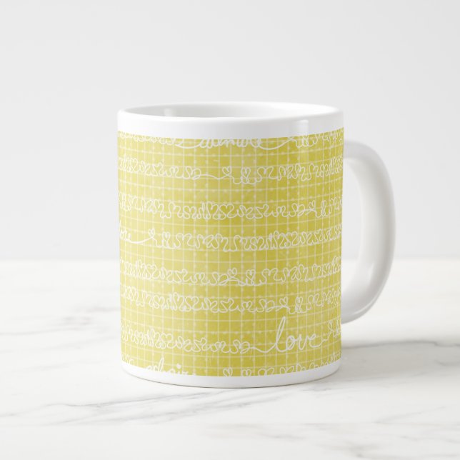 Taza De Café Gigante Palabras de amor amarilla Jumbo Mug Soup Crema de  (Derecha)